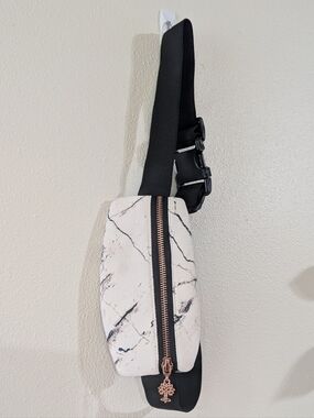 NWOT White Marbled Belt Bag